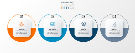 Infographic template business concept with step.のイラスト素材