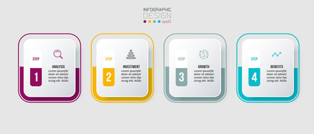 Infographic template business concept with step.のイラスト素材