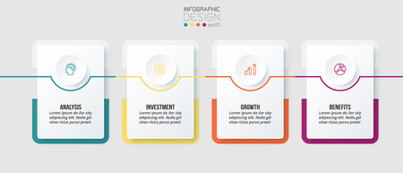 Timeline chart business infographic template.のイラスト素材