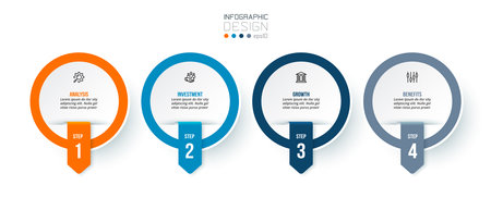 Infographic template business concept with step.のイラスト素材