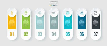 Infographic template business concept with step.のイラスト素材
