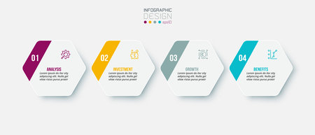 Infographic template business concept with step.のイラスト素材