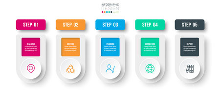 Infographic template business concept with step.のイラスト素材