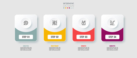 Infographic template business concept with step.のイラスト素材