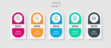 Infographic template business concept with step.のイラスト素材