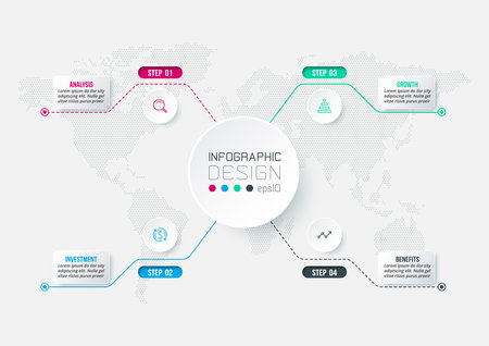 Infographic template business concept with diagram.のイラスト素材