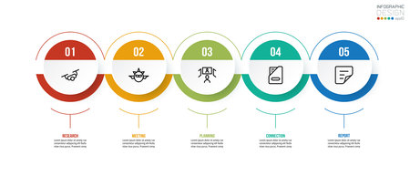 Timeline chart business infographic template.のイラスト素材