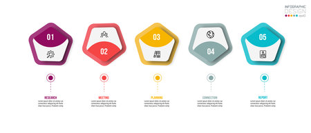 Infographic template business concept with step.のイラスト素材