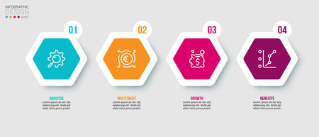 Infographic template business concept with step.のイラスト素材