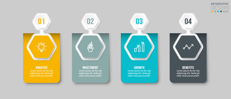 Infographic template business concept with step.のイラスト素材