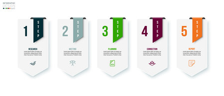 Infographic template business concept with step.のイラスト素材