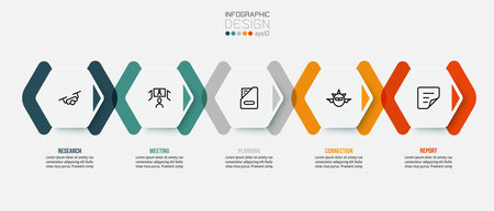 Timeline chart business infographic template.のイラスト素材