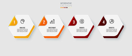Infographic template business concept with step.のイラスト素材