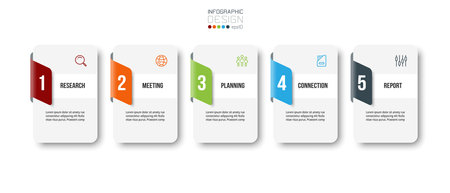 Infographic template business concept with step.のイラスト素材