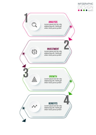Infographic template business concept with workflow.のイラスト素材