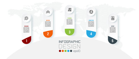 Infographic template business concept with step.のイラスト素材