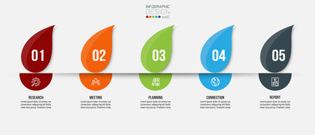 Infographic template business concept with step.のイラスト素材