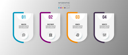 Infographic template business concept with step.のイラスト素材