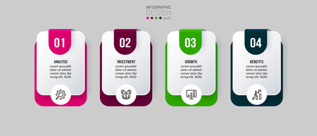 Infographic template business concept with step.のイラスト素材