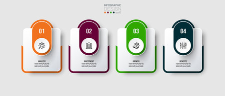 Infographic template business concept with step.のイラスト素材