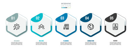 Infographic template business concept with step.のイラスト素材