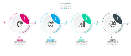Timeline chart business infographic template.のイラスト素材