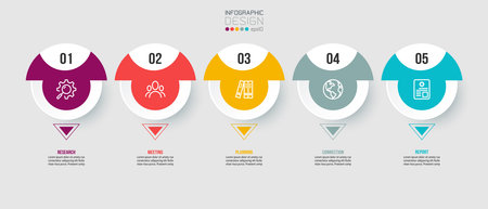 Infographic template business concept with step.のイラスト素材