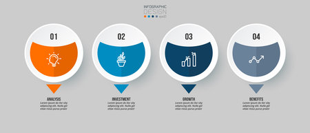Infographic template business concept with step.のイラスト素材