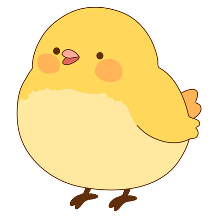 Cute little yellow chick isolated on white background.のイラスト素材