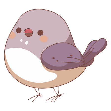 Cute little bird cartoon vector illustration.のイラスト素材