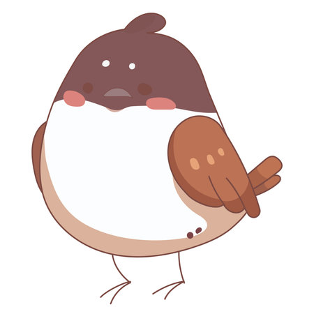 Cute cartoon robin isolated on white background. Vector illustration.のイラスト素材