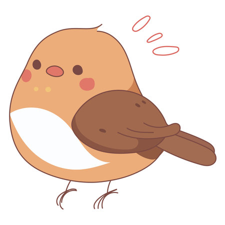 Cute little bird on white background, vector illustrationのイラスト素材
