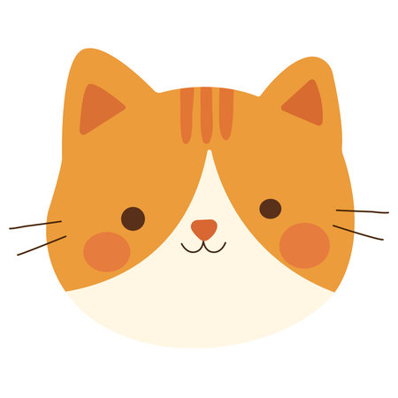 cute cat head isolated icon vector illustration designのイラスト素材