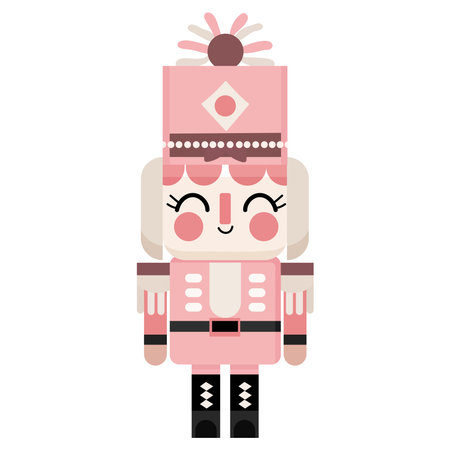 Cute nutcracker character isolated on white background. Vector illustration.のイラスト素材
