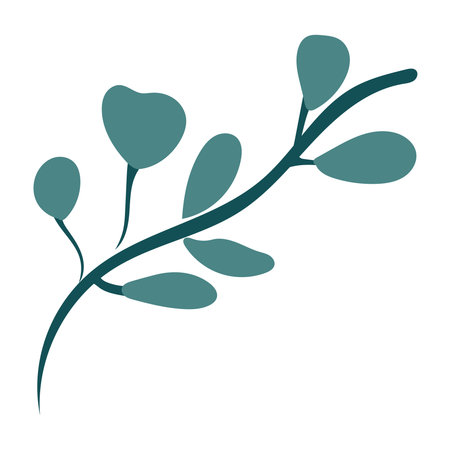 Branch with leaves icon image vector illustration design  blue and greenのイラスト素材