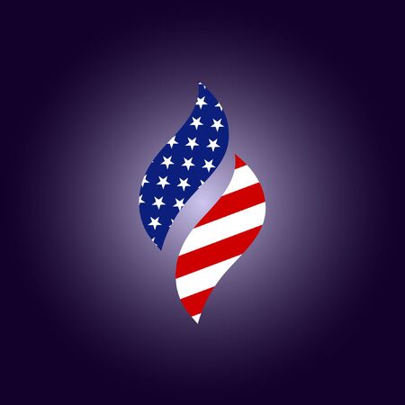 Interesting vector logo with american flag colorsのイラスト素材