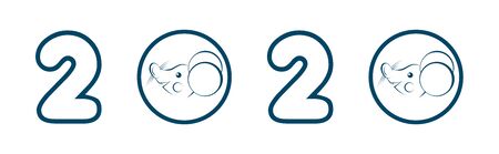 Cute new year rat smilingのイラスト素材