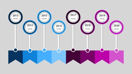 Infographic circle colorful element with icons and options. Can be used for presentation, diagram, workflow layout, info graph, web design. Vector business template.のイラスト素材