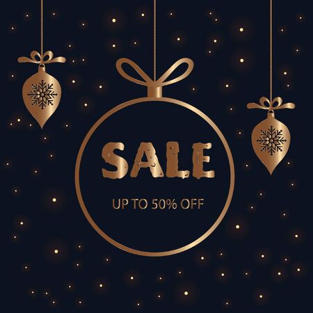 Christmas sale banner, poster, price tag.のイラスト素材