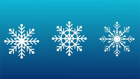 Snowflakes set on isolated blueのイラスト素材
