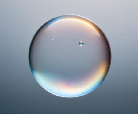 A vibrant water droplet showcasing a mesmerizing array of colors and reflections. This close-up captures the beauty and simplicity of nature's elements.の素材