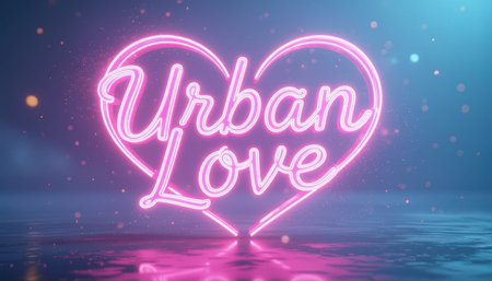 A vibrant neon heart sign that captures the essence of urban love. Ideal for romantic themes, nightlife events, or creative designs that evoke modern affection.の素材