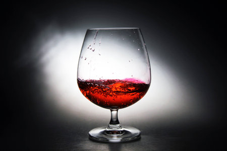 Wine grapes in a glass