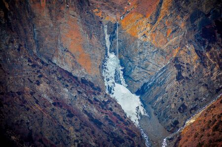 Forozen water fall in Manang Nepal