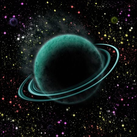 abstract planet in outer spaceの写真素材