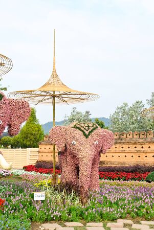 CHIANGMAI THAILAND - DECEMBER 4 : Mascots show in The International Horticultural Exposition Ratchaphruek 2011. Even on 14 december 2011 - 14 march 2012. On December 4,2011 in Chiangmai, Thailand.のeditorial素材