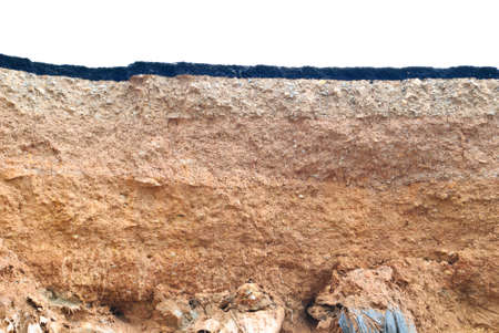 Destroyed road landslideの写真素材