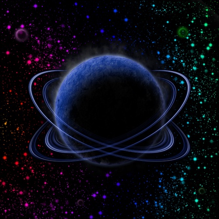 abstract planet in outer spaceの写真素材