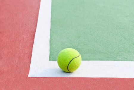 Tennis Balls shot on a outdoor tennis courtの写真素材
