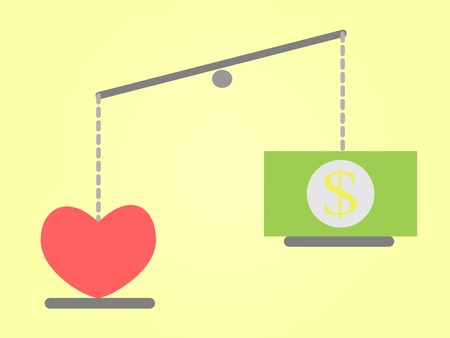 love or moneyのイラスト素材